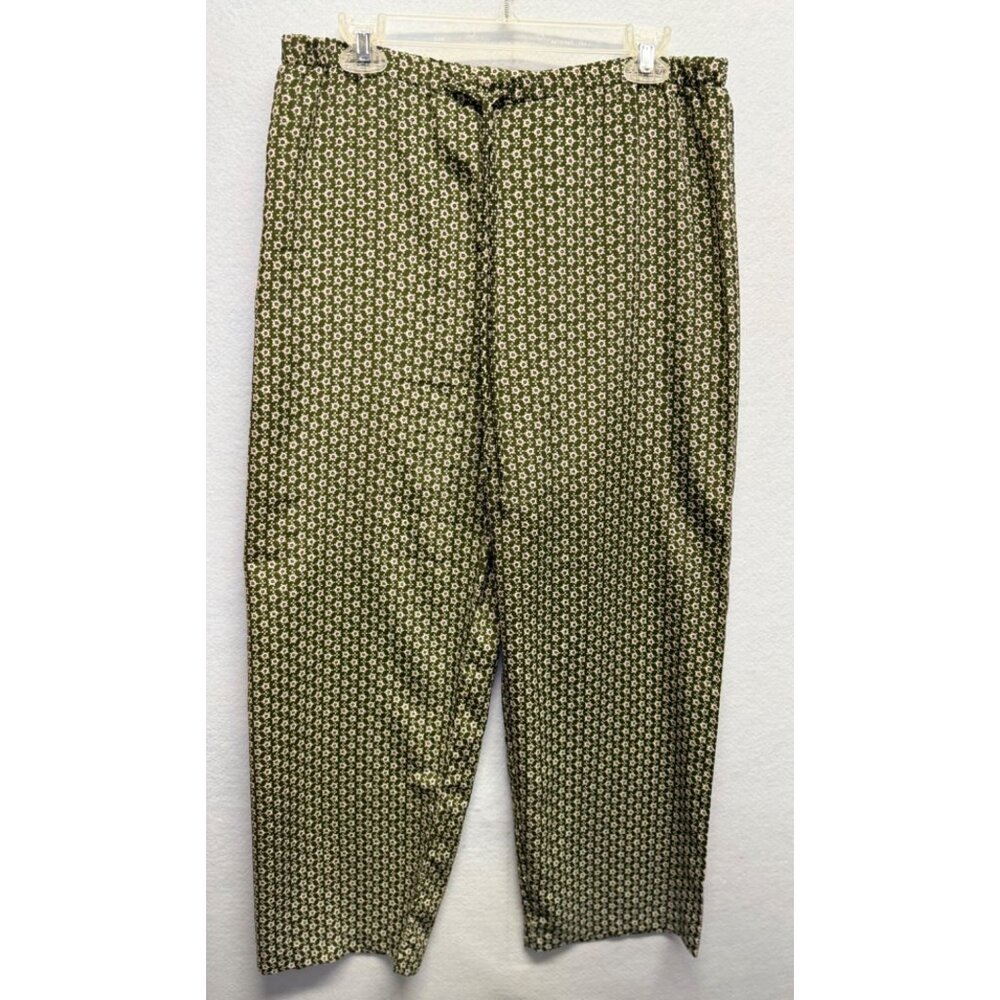 BIA Womens Floral Wide-Leg Pants With Elastic Waist & Drawstring